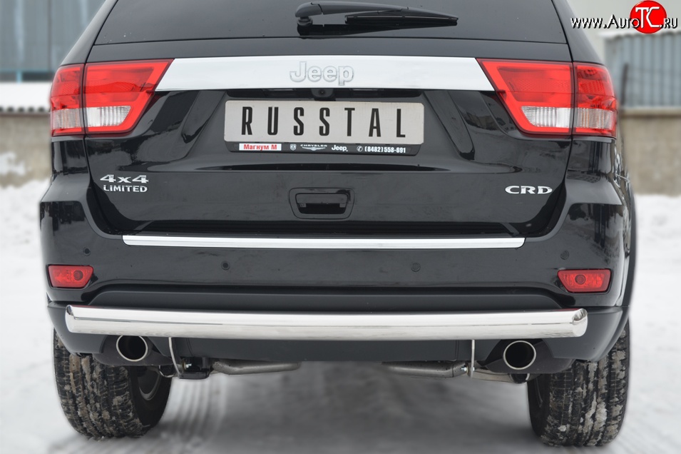 14 599 р. Одинарная защита заднего бампера из трубы диаметром 76 мм Russtal Jeep Grand Cherokee WK2 дорестайлинг (2010-2013)  с доставкой в г. Тамбов