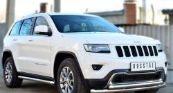 15 799 р. Защита порогов из круглой трубы диаметром 63 мм Russtal Jeep Grand Cherokee WK2 дорестайлинг (2010-2013) (Защита порогов с со скосами на торцах (вариант 1))  с доставкой в г. Тамбов. Увеличить фотографию 4