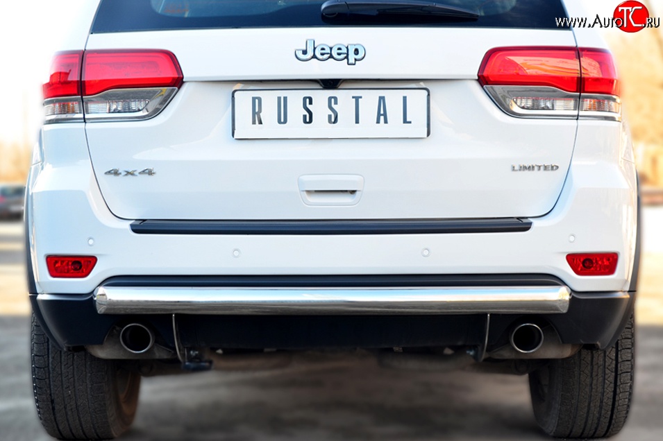 14 599 р. Одинарная защита заднего бампера из трубы диаметром 76 мм Russtal Jeep Grand Cherokee WK2 дорестайлинг (2010-2013)  с доставкой в г. Тамбов