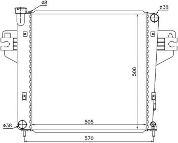 Радиатор двигателя SAT (пластинчатый, 2.4, МКПП/АКПП) Jeep Liberty KJ дорестайлинг (2001-2004)