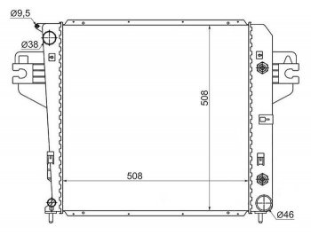 8 199 р. Радиатор двигателя SAT (пластинчатый, 3.7, МКПП/АКПП)  Jeep Liberty  KJ (2001-2007) дорестайлинг, рестайлинг  с доставкой в г. Тамбов. Увеличить фотографию 1