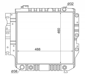 10 399 р. Радиатор двигателя SAT (пластинчатый, 2.5/4.0, МКПП/АКПП)  Jeep Wrangler  TJ (1996-2007)  с доставкой в г. Тамбов. Увеличить фотографию 1