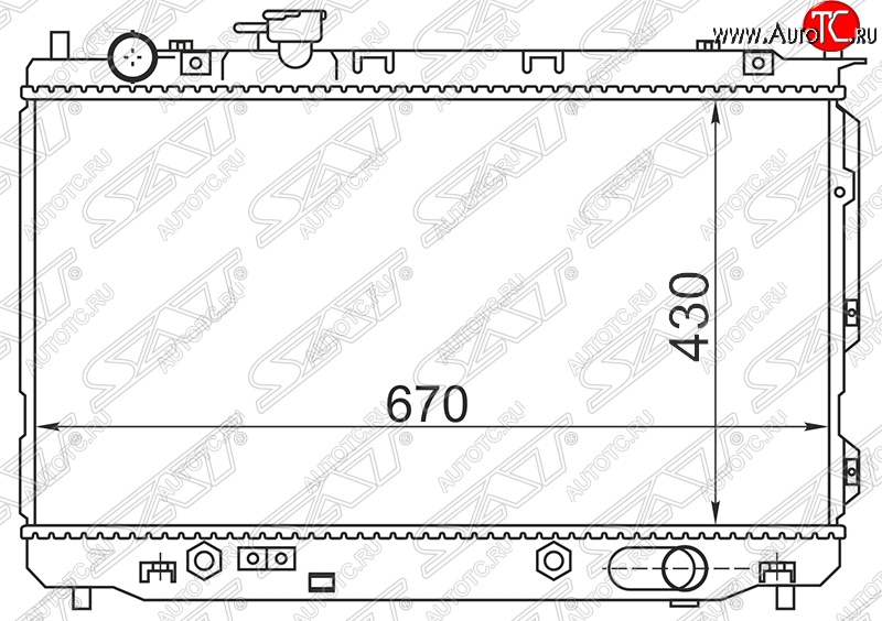 9 199 р. Радиатор двигателя SAT (пластинчатый, 1.6/1.8, МКПП/АКПП) KIA Carens FC, RS дорестайлинг (1999-2002)  с доставкой в г. Тамбов