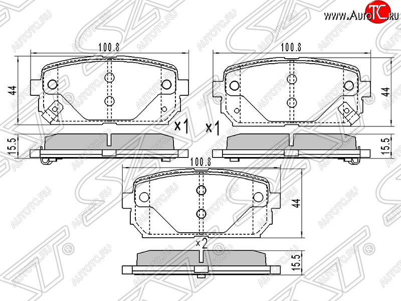 789 р. Колодки тормозные SAT (задние)  KIA Carens ( FC, RS,  UN) (1999-2013) дорестайлинг, рейсталинг  с доставкой в г. Тамбов