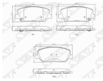 Комплект передних тормозных колодок SAT KIA Ceed 2 JD дорестайлинг универсал (2012-2016)