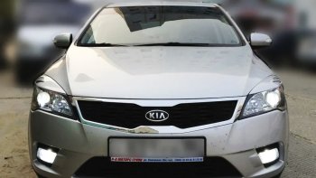 849 р. Реснички на фары KURAJ  KIA Ceed  1 ED (2006-2012) дорестайлинг универсал, дорестайлинг, хэтчбэк 5 дв., рестайлинг универсал, рестайлинг, хэтчбэк 5 дв. (Неокрашенные)  с доставкой в г. Тамбов. Увеличить фотографию 1