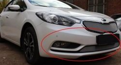 1 539 р. Нижняя защитная сетка на бампер Russtal (хром)  KIA Cerato  3 YD (2013-2016) дорестайлинг седан  с доставкой в г. Тамбов. Увеличить фотографию 1