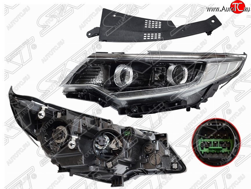 19 699 р. Левая передняя фара SAT KIA Optima 4 JF дорестайлинг седан (2016-2018) (Галоген, LED, комплектация GT)  с доставкой в г. Тамбов