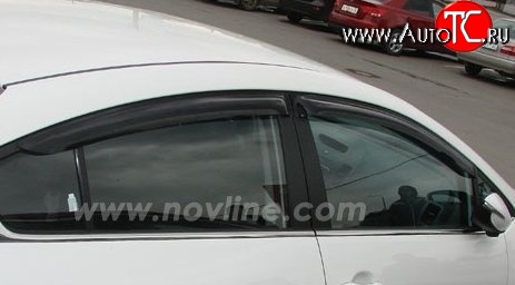 593 р. Комплект дефлекторов окон (ветровиков) 4 шт. Novline KIA Cerato 2 TD седан (2008-2013)  с доставкой в г. Тамбов