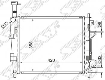 5 249 р. Радиатор двигателя SAT  KIA Picanto ( 2 TA хэтчбэк 5 дв.,  2 TA хэтчбэк 3 дв.) (2011-2017) дорестайлинг, дорестайлинг, рестайлинг, рестайлинг  с доставкой в г. Тамбов. Увеличить фотографию 1