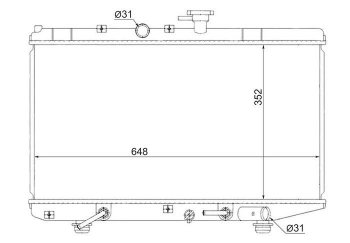 6 399 р. Радиатор двигателя SAT (пластинчатый, 1.3/1.5, АКПП)  KIA Rio  1 DC (2000-2005) дорестайлинг седан, рестайлинг седан, рестайлинг универсал  с доставкой в г. Тамбов. Увеличить фотографию 1