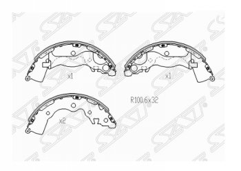1 599 р. Комплект задних тормозных колодок SAT  KIA Rio  2 JB (2005-2011) дорестайлинг седан, дорестайлинг, хэтчбэк 5 дв., рестайлинг седан, рестайлинг, хэтчбэк 5 дв.  с доставкой в г. Тамбов. Увеличить фотографию 1