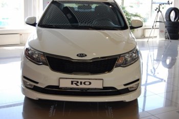 6 699 р. Накладка переднего бампера LitCompany KIA Rio 3 QB рестайлинг седан (2015-2017) (Неокрашенная)  с доставкой в г. Тамбов. Увеличить фотографию 3