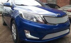 1 539 р. Нижняя сетка на бампер Russtal (хром)  KIA Rio  3 QB (2011-2015) дорестайлинг седан, дорестайлингхэтчбек5дв.  с доставкой в г. Тамбов. Увеличить фотографию 3