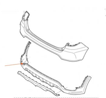 4 299 р. Накладка заднего бампера SAT (нижняя часть)  KIA Rio  X-line (2017-2021)  с доставкой в г. Тамбов. Увеличить фотографию 2