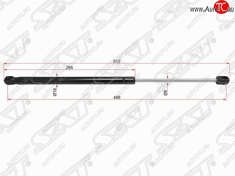 619 р. Упор крышки багажника SAT (газовый) KIA Rio 3 QB дорестайлингхэтчбек5дв. (2011-2015)  с доставкой в г. Тамбов