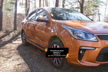 3 599 р. Молдинги дверей RA (№1, комплект 4 шт.) KIA Rio 4 FB дорестайлинг седан (2016-2020) (Поверхность глянец (под окраску), Неокрашенные)  с доставкой в г. Тамбов. Увеличить фотографию 3