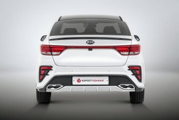 17 999 р. Задний бампер Kudos  KIA Rio  4 FB (2016-2020) дорестайлинг седан (Без парктроника, Неокрашенный)  с доставкой в г. Тамбов. Увеличить фотографию 4