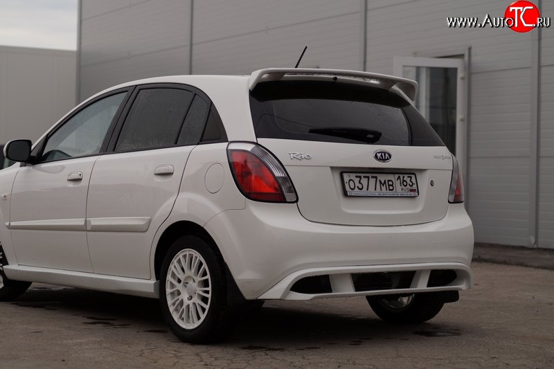 5 899 р. Накладка заднего бампера Vita Dm  KIA Rio ( 2 JB,  4 FB) (2005-2024) дорестайлинг, хэтчбэк 5 дв., рестайлинг, хэтчбэк 5 дв., рестайлинг седан (Неокрашенная)  с доставкой в г. Тамбов