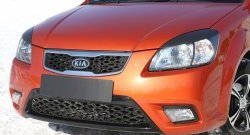 669 р. Реснички на фары RA  KIA Rio ( 2 JB,  4 FB) (2005-2025) дорестайлинг седан, дорестайлинг, хэтчбэк 5 дв., рестайлинг, хэтчбэк 5 дв., рестайлинг седан (Неокрашенные)  с доставкой в г. Тамбов. Увеличить фотографию 2