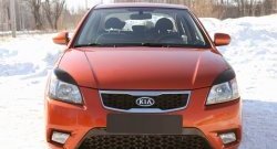 669 р. Реснички на фары RA  KIA Rio ( 2 JB,  4 FB) (2005-2025) дорестайлинг седан, дорестайлинг, хэтчбэк 5 дв., рестайлинг, хэтчбэк 5 дв., рестайлинг седан (Неокрашенные)  с доставкой в г. Тамбов. Увеличить фотографию 3