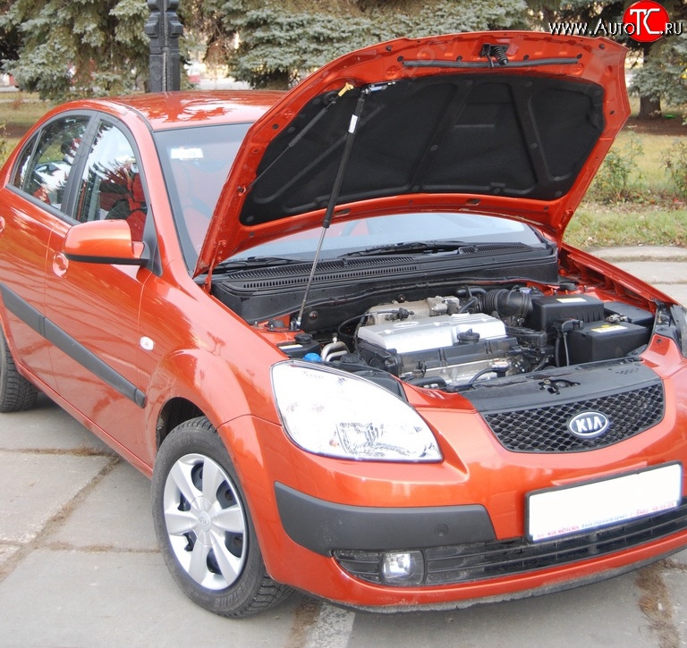 2 969 р. Упор капота Sport KIA Rio 2 JB дорестайлинг седан (2005-2009)  с доставкой в г. Тамбов