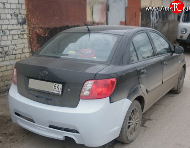 15 999 р. Задний бампер (седан) Ixion KIA Rio 2 JB дорестайлинг седан (2005-2009) (Неокрашенный)  с доставкой в г. Тамбов