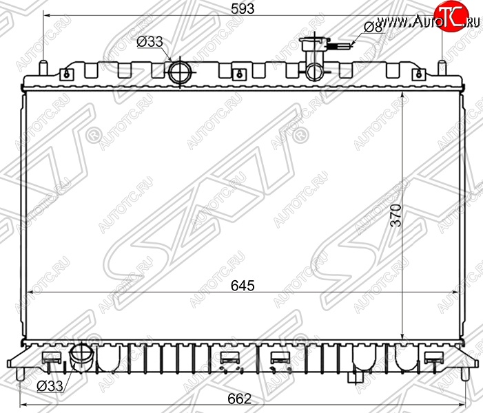 5 549 р. Радиатор двигателя SAT (пластинчатый, 1.4/1.6, МКПП)  KIA Rio ( 2 JB,  4 FB) (2005-2024) дорестайлинг седан, дорестайлинг, хэтчбэк 5 дв., рестайлинг, хэтчбэк 5 дв., рестайлинг седан  с доставкой в г. Тамбов