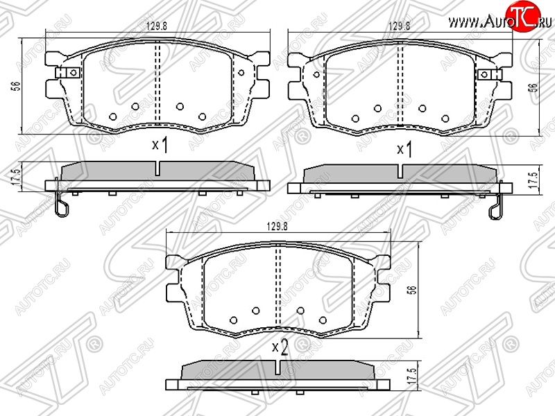 1 189 р. Колодки тормозные SAT (передние)  KIA Rio ( 2 JB,  4 FB) (2005-2024) дорестайлинг седан, дорестайлинг, хэтчбэк 5 дв., рестайлинг, хэтчбэк 5 дв., рестайлинг седан  с доставкой в г. Тамбов