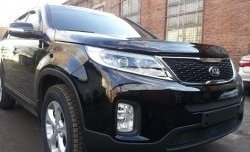 1 299 р. Средняя сетка на бампер Russtal (черная)  KIA Sorento  XM (2012-2015) рестайлинг  с доставкой в г. Тамбов. Увеличить фотографию 3