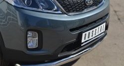 13 999 р. Одинарная защита переднего бампера диаметром 76 мм SLITKOFF  KIA Sorento  XM (2012-2015) рестайлинг  с доставкой в г. Тамбов. Увеличить фотографию 2