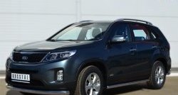 13 999 р. Одинарная защита переднего бампера диаметром 76 мм SLITKOFF  KIA Sorento  XM (2012-2015) рестайлинг  с доставкой в г. Тамбов. Увеличить фотографию 4