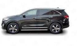 17 299 р. Защита порогов из круглой трубы диаметром 63 мм Russtal KIA Sorento UM/Prime дорестайлинг (2014-2018) (Защита порогов с со скосами на торцах (вариант 1))  с доставкой в г. Тамбов. Увеличить фотографию 2