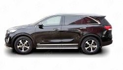 20 749 р. Широкая защита порогов Russtal KIA Sorento UM/Prime дорестайлинг (2014-2018) (Защита порогов с со скосами на торцах (вариант 1))  с доставкой в г. Тамбов. Увеличить фотографию 2