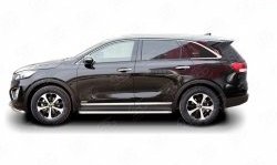 20 749 р. Широкая защита порогов Russtal KIA Sorento UM/Prime дорестайлинг (2014-2018) (Защита порогов с со скосами на торцах (вариант 1))  с доставкой в г. Тамбов. Увеличить фотографию 3