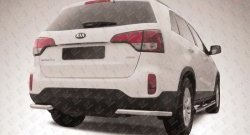 Защита заднего бампера из двух боковых уголков диаметром 57 мм Slitkoff KIA Sorento XM рестайлинг (2012-2015)