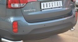 11 999 р. Защита заднего бампера (Ø63 мм уголки, нержавейка) SLITKOFF  KIA Sorento  XM (2012-2015) рестайлинг  с доставкой в г. Тамбов. Увеличить фотографию 2