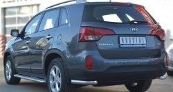 11 999 р. Защита заднего бампера (Ø63 мм уголки, нержавейка) SLITKOFF  KIA Sorento  XM (2012-2015) рестайлинг  с доставкой в г. Тамбов. Увеличить фотографию 4