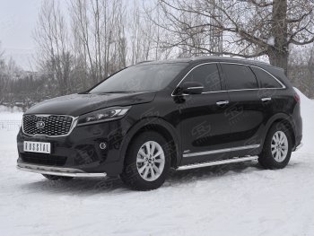 14 399 р. Защита переднего бампера (Ø42 мм, нержавейка) SLITKOFF  KIA Sorento  UM/Prime (2018-2020) рестайлинг  с доставкой в г. Тамбов. Увеличить фотографию 2