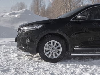 13 499 р. Защита переднего бампера (Ø63 мм, нержавейка) SLITKOFF  KIA Sorento  UM/Prime (2018-2020) рестайлинг  с доставкой в г. Тамбов. Увеличить фотографию 3