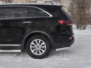 13 549 р. Защита заднего бампера (Ø63 мм уголки, нержавейка) Russtal KIA Sorento UM/Prime рестайлинг (2018-2020)  с доставкой в г. Тамбов. Увеличить фотографию 3