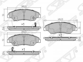Колодки тормозные SAT (передние) KIA (КИА) Sportage (Спортаж)  1 JA (1993-2006) 1 JA