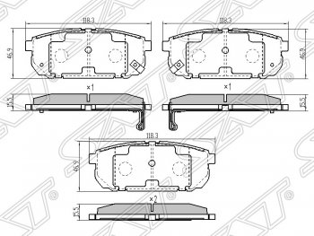 Колодки тормозные SAT (задние) KIA (КИА) Sorento (Соренто)  BL (2002-2006) BL дорестайлинг