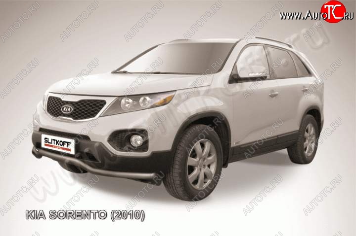 9 399 р. Защита переднего бампера из трубы d57 Slitkoff (волна)  KIA Sorento  XM (2009-2012) дорестайлинг (Цвет: серебристый)  с доставкой в г. Тамбов