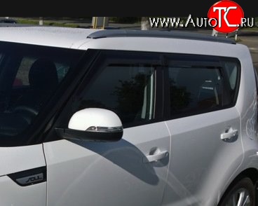 999 р. Комплект дефлекторов окон (ветровиков) 4 шт. Russtal KIA Soul PS дорестайлинг (2014-2016)  с доставкой в г. Тамбов