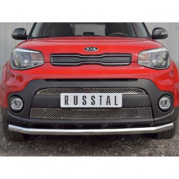 5 999 р. Решетка радиатора Russtal лист KIA Soul PS дорестайлинг (2014-2016) (Неокрашенная)  с доставкой в г. Тамбов. Увеличить фотографию 2