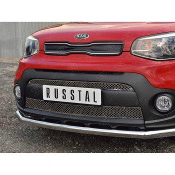 5 999 р. Решетка радиатора Russtal лист KIA Soul PS дорестайлинг (2014-2016) (Неокрашенная)  с доставкой в г. Тамбов. Увеличить фотографию 3