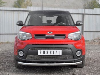 13 999 р. Одинарная защита переднего бампера диаметром 63 мм Russtal KIA Soul PS дорестайлинг (2014-2016)  с доставкой в г. Тамбов. Увеличить фотографию 2