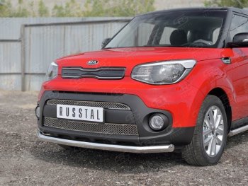 13 999 р. Одинарная защита переднего бампера диаметром 63 мм Russtal KIA Soul PS дорестайлинг (2014-2016)  с доставкой в г. Тамбов. Увеличить фотографию 3