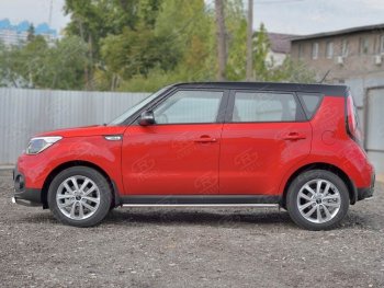 15 299 р. Защита порогов из круглой трубы диаметром 42 мм Russtal v1 KIA Soul PS дорестайлинг (2014-2016)  с доставкой в г. Тамбов. Увеличить фотографию 2